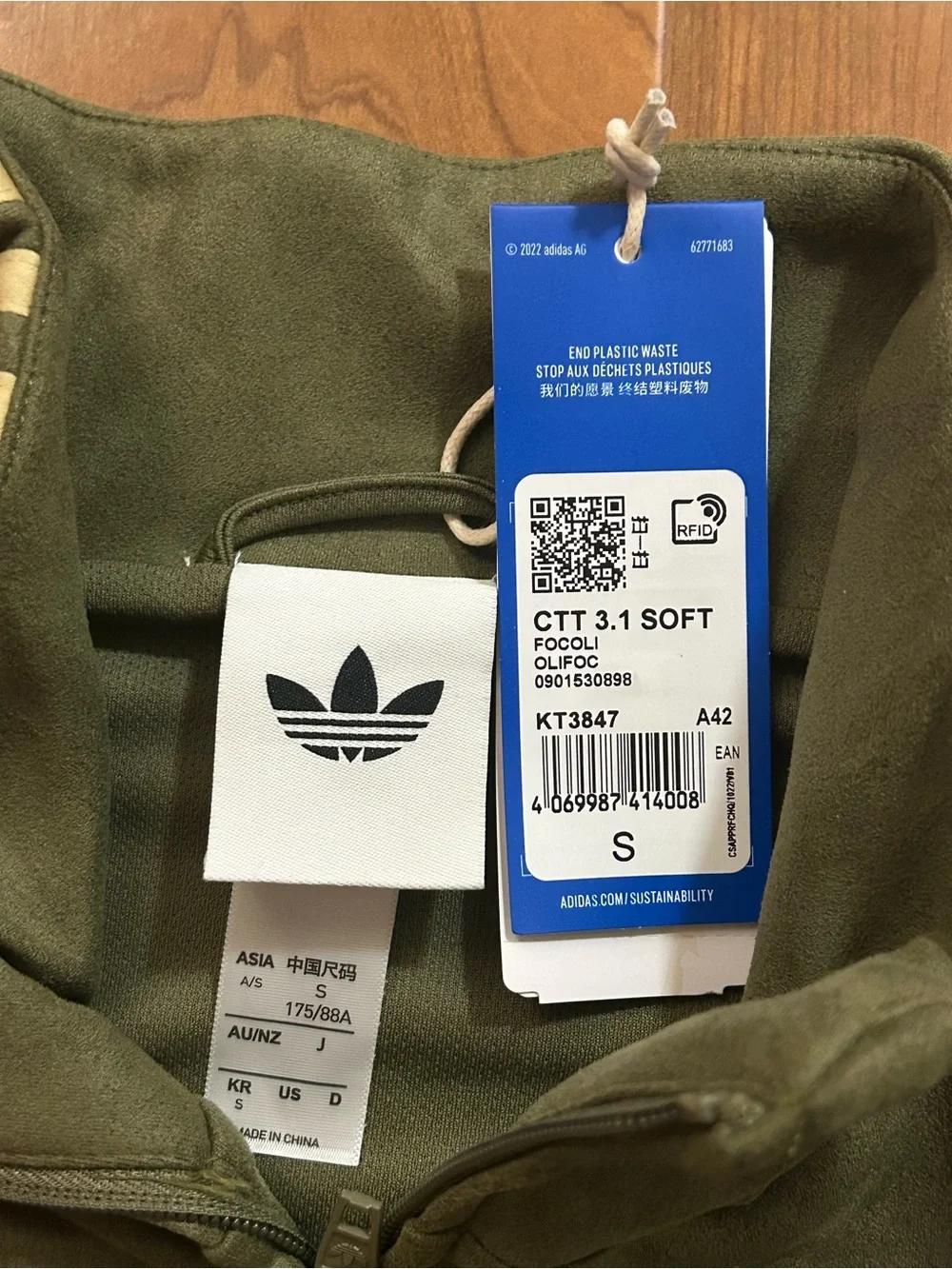 adidas CTT Chinese Track Top 3.1 Gender Neutral Jacket (Asia sizing) Olive 🫒
